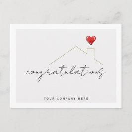 Vastgoed Felicitaties Nieuw Thuis Hart Briefkaart