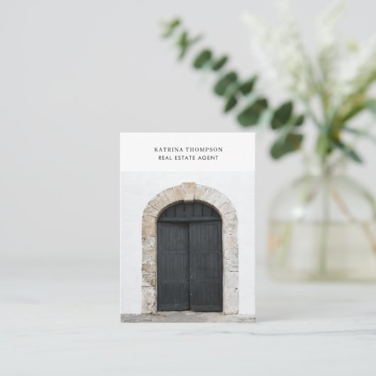 Vastgoed Foto Realtor QR Code Voordeur Visitekaartje (Staand voorkant)