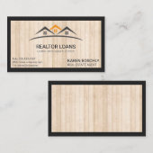 Vastgoed | Gebouwen Icoon | Houten Afwerking | Ran Visitekaartje (Voorkant / Achterkant)