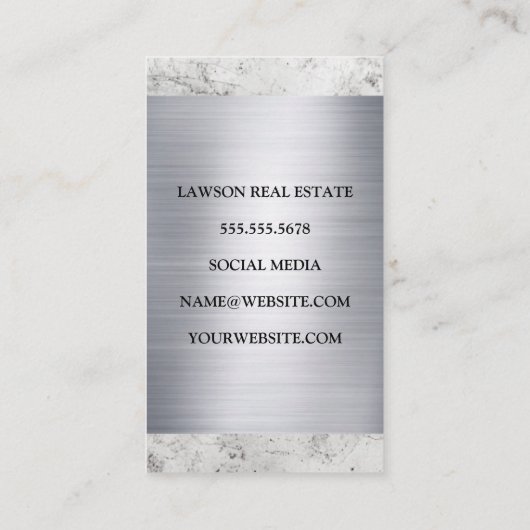 Vastgoed Gebouwen | Marmer Metaal Afsprakenkaartje (Achterkant)