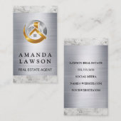 Vastgoed Gebouwen | Marmer Metaal Afsprakenkaartje (Voorkant / Achterkant)