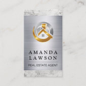 Vastgoed Gebouwen | Marmer Metaal Afsprakenkaartje (Voorkant)