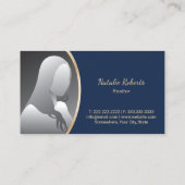 Vastgoed Goud Huis Realtor Marine Blauw Foto Visitekaartje (Achterkant)