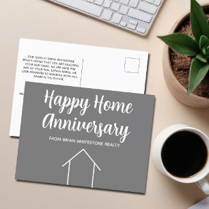 Vastgoed Happy Home Jubileum Aangepast Grijs Briefkaart