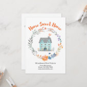 Vastgoed Home Sweet Home Kleurrijke Marketing Kaart (Voorkant / Achterkant in situ)