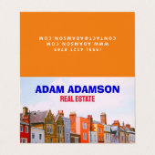 Vastgoed & Huis Makelaar (QRCode) Realtor Gevouwen Visitekaartje (Buitenkant ongevouwen)