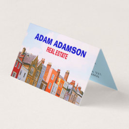 Vastgoed & Huis Makelaar (QRCode) Realtor Gevouwen Visitekaartje