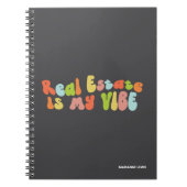 Vastgoed is mijn vibe, groovy kleurrijke makelaar notitieboek (Voorkant)