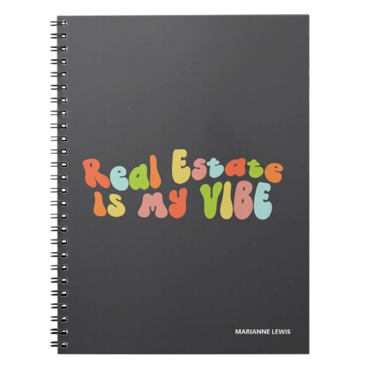 Vastgoed is mijn vibe, groovy kleurrijke makelaar notitieboek (Voorkant)