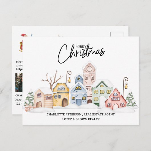 Vastgoed Kerstmis Feestdagenkaart (Voorkant / Achterkant)