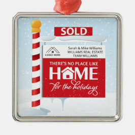 Vastgoed Kerstmis verkocht teken Metalen Ornament