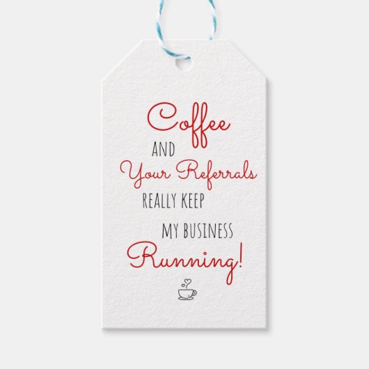 Vastgoed koffie verwijzingen houden bedrijf draaie cadeaulabel (Voorkant)