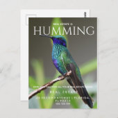 Vastgoed kolibrie Pop by Postcard Square Briefkaart (Voorkant / Achterkant)