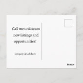 Vastgoed Kopen Een Huis Marketing Mailer Briefkaart (Achterkant)