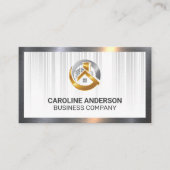 Vastgoed Logo Luxe Goud | Metallisch Visitekaartje (Voorkant)