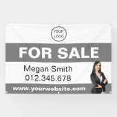 Vastgoed Logo te koop Makelaardij op maat Spandoek (Horizontaal)