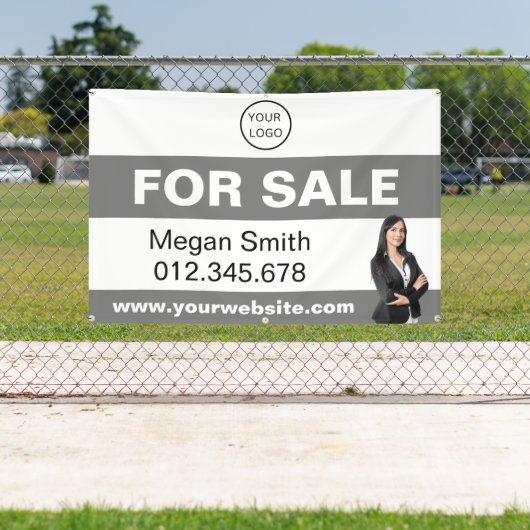 Vastgoed Logo te koop Makelaardij op maat Spandoek (Insitu)