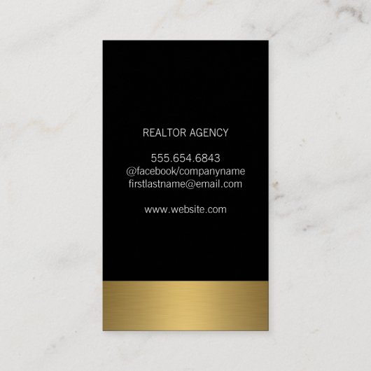 Vastgoed Lux Gold Trim met Monogram Visitekaartje (Achterkant)