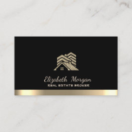 Vastgoed Makelaar Huis Dak Gebouw Zwart Visitekaartje