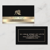 Vastgoed Makelaar Huis Gouden Streep Glitter Dak Visitekaartje (Voorkant / Achterkant)