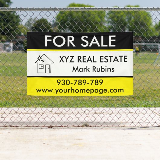 Vastgoed Makelaar Logo Marketing Te Koop Aangepast Spandoek (Insitu)