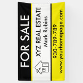 Vastgoed Makelaar Logo Marketing Te Koop Aangepast Spandoek (Verticaal)