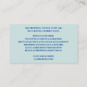 Vastgoed Manager Verhuur Onroerend goed Visitekaartje (Achterkant)