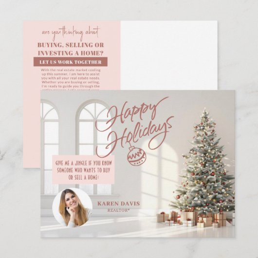 Vastgoed Marketing Kerstvakantie Briefkaart (Voorkant / Achterkant)