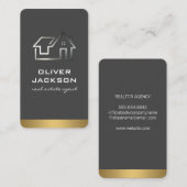 Vastgoed Metal Home Logo Visitekaartje (Voorkant / Achterkant)