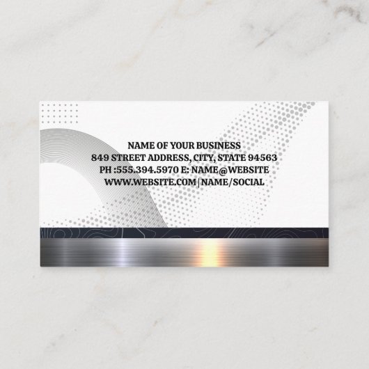 Vastgoed Metallic Trim | Professioneel Visitekaartje (Achterkant)