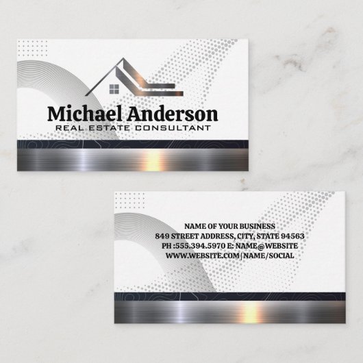 Vastgoed Metallic Trim | Professioneel Visitekaartje (Voorkant / Achterkant)
