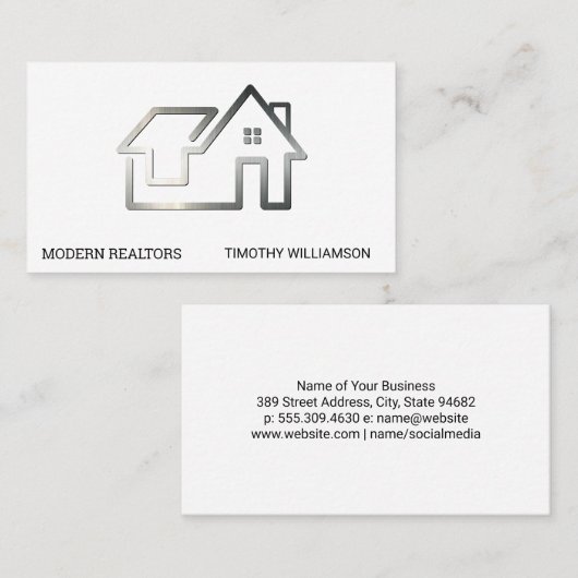 Vastgoed Modern Stijlvol Logo Visitekaartje (Voorkant / Achterkant)