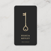 Vastgoed Monogram Modern Zwart Goud Visitekaartje (Voorkant)