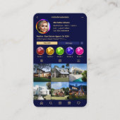 Vastgoed Navy Blue Instagram Modern Visitekaartje (Voorkant)