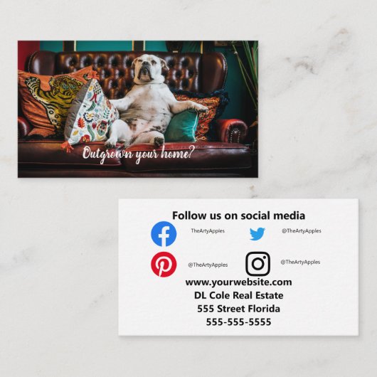 Vastgoed op de referentiekaart van de omheining visitekaartje (Voorkant / Achterkant)