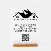 Vastgoed Open Huis Logo Aangepaste QR-code Acryl Bord (Voorkant)