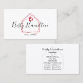 Vastgoed Professioneel Huis Realtor Eenvoudig Visitekaartje (Voorkant / Achterkant)