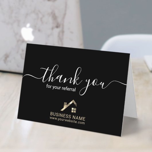 Vastgoed Realtor Bedankt voor Referral Black