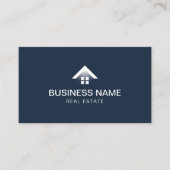 Vastgoed Realtor House Logo Navy Blue Visitekaartje (Voorkant)