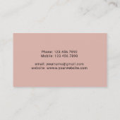 Vastgoed Realtor Trendy Marmer Blush Roze Foto Visitekaartje (Achterkant)