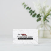 Vastgoed Rood Dakhuis Logo Modern Marmer Visitekaartje (Staand voorkant)