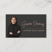 Vastgoed Roos Gold Script Luxury Professional Visitekaartje (Voorkant)