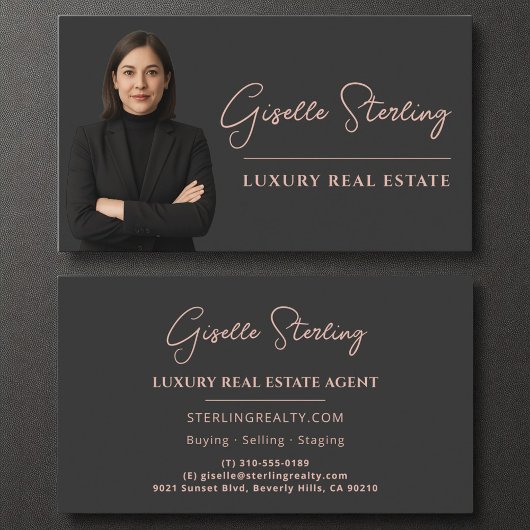 Vastgoed Roos Gold Script Luxury Professional Visitekaartje