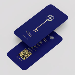 Vastgoed Royal Blue Gold Key Luxe Visitekaartje