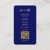 Vastgoed Royal Blue Gold Key Luxe Visitekaartje (Achterkant)