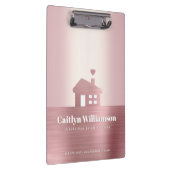 Vastgoed Roze Rose Gold Foil Makelaar Huis Klembord (Rechts)