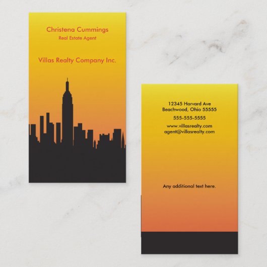 Vastgoed Skyline Visitekaartje (Voorkant / Achterkant)