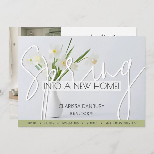 Vastgoed Spring Farming Realtor Briefkaart (Voorkant / Achterkant)