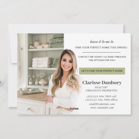 Vastgoed Spring Farming Realtor Briefkaart (Achterkant)