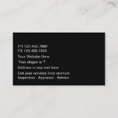 Vastgoed taxateur Visitekaartjes (Achterkant)